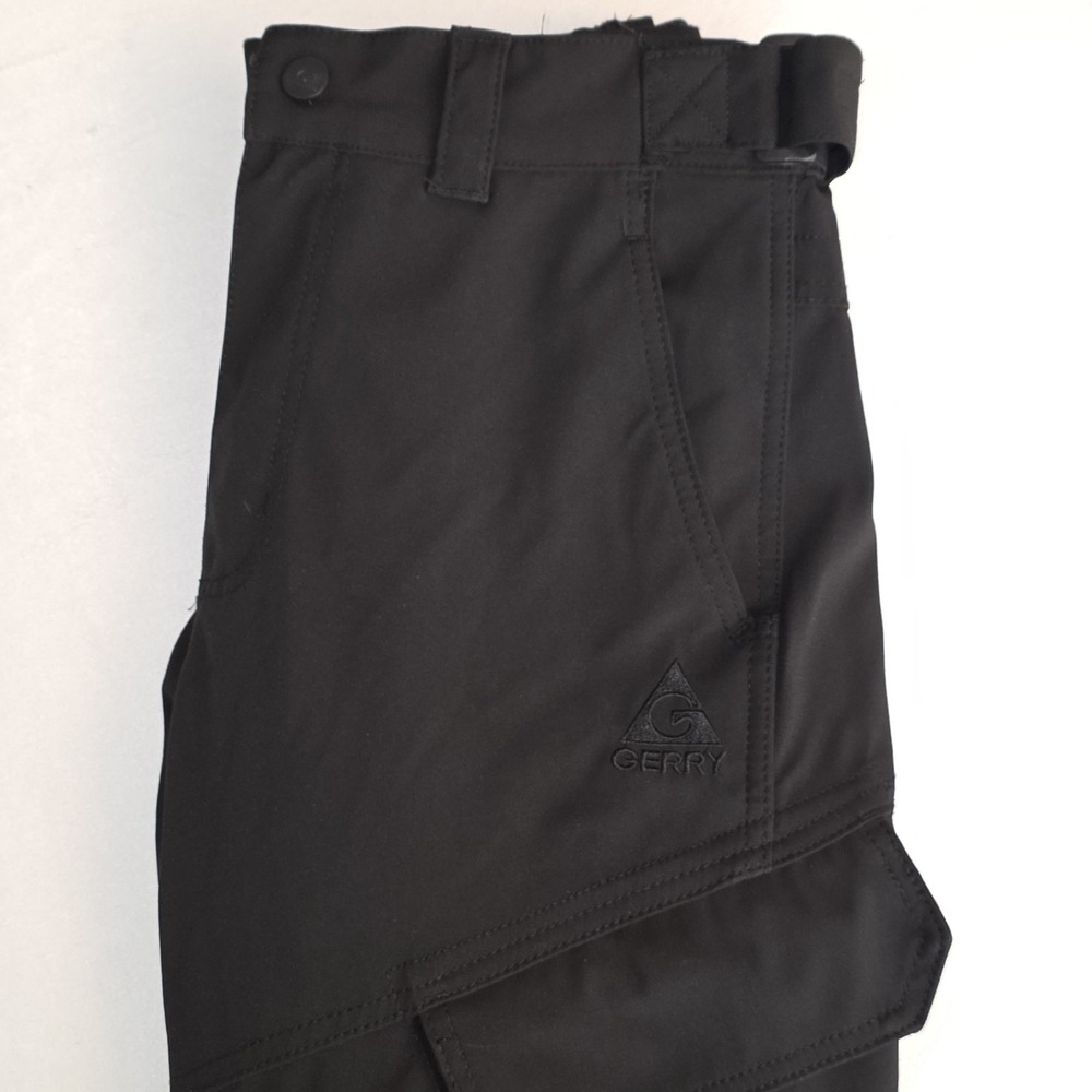 Gerry Men Black Snow Ski Cargo Pants 4-Way Stretch Fleece Lined Sz Small 32X31